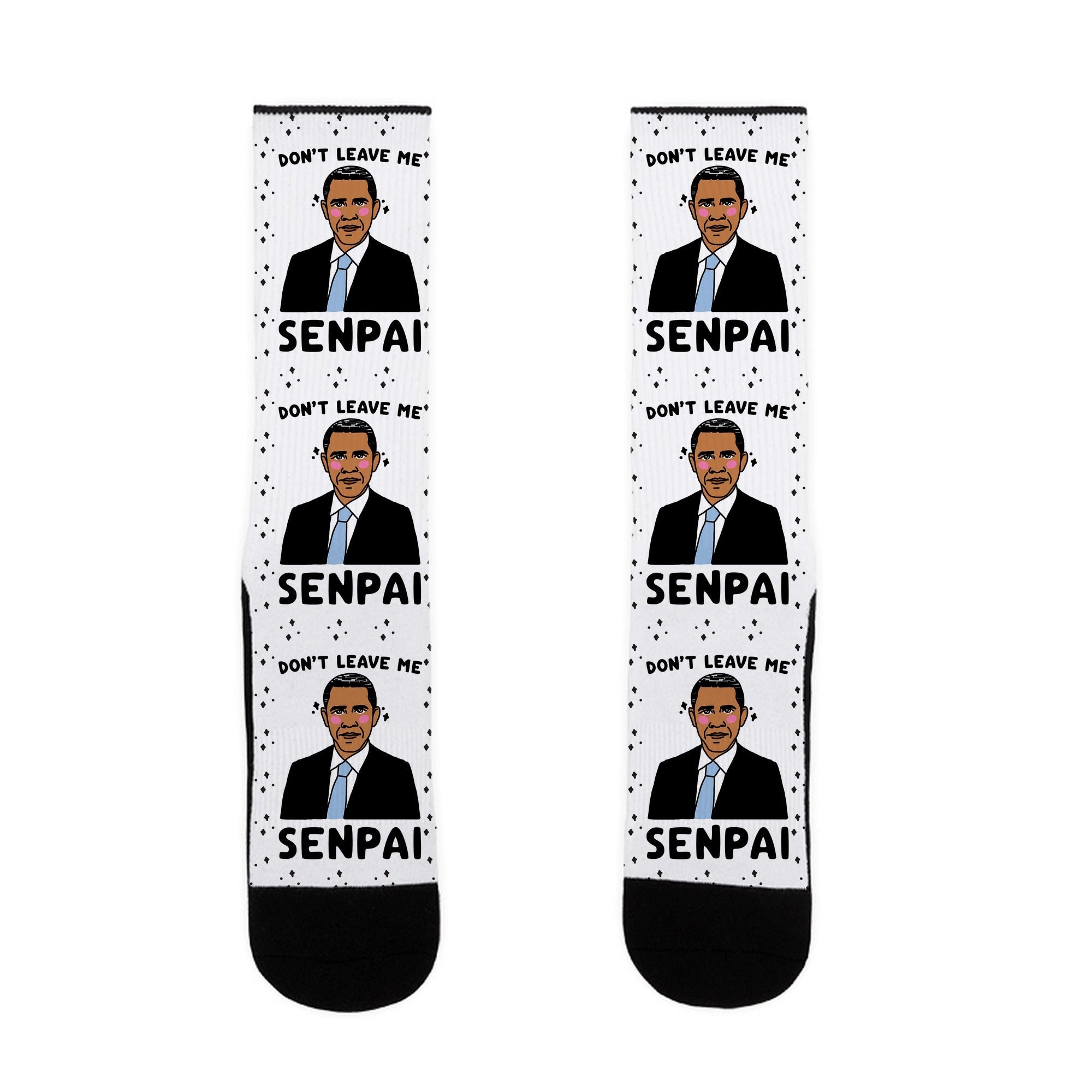 Don't Leave Me Senpai Obama Socks