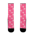Floral and Leaves Pattern (Pink) Socks