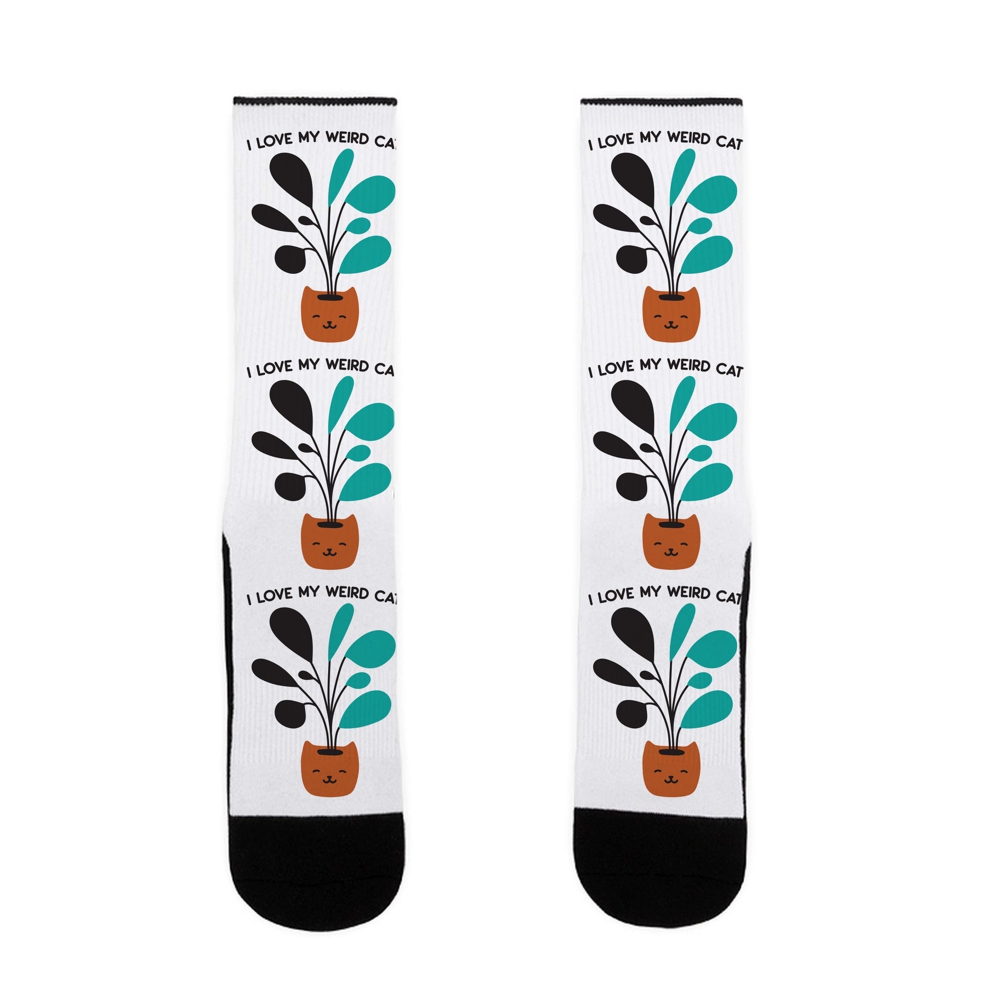 I Love My Weird Cat (Plant) Socks