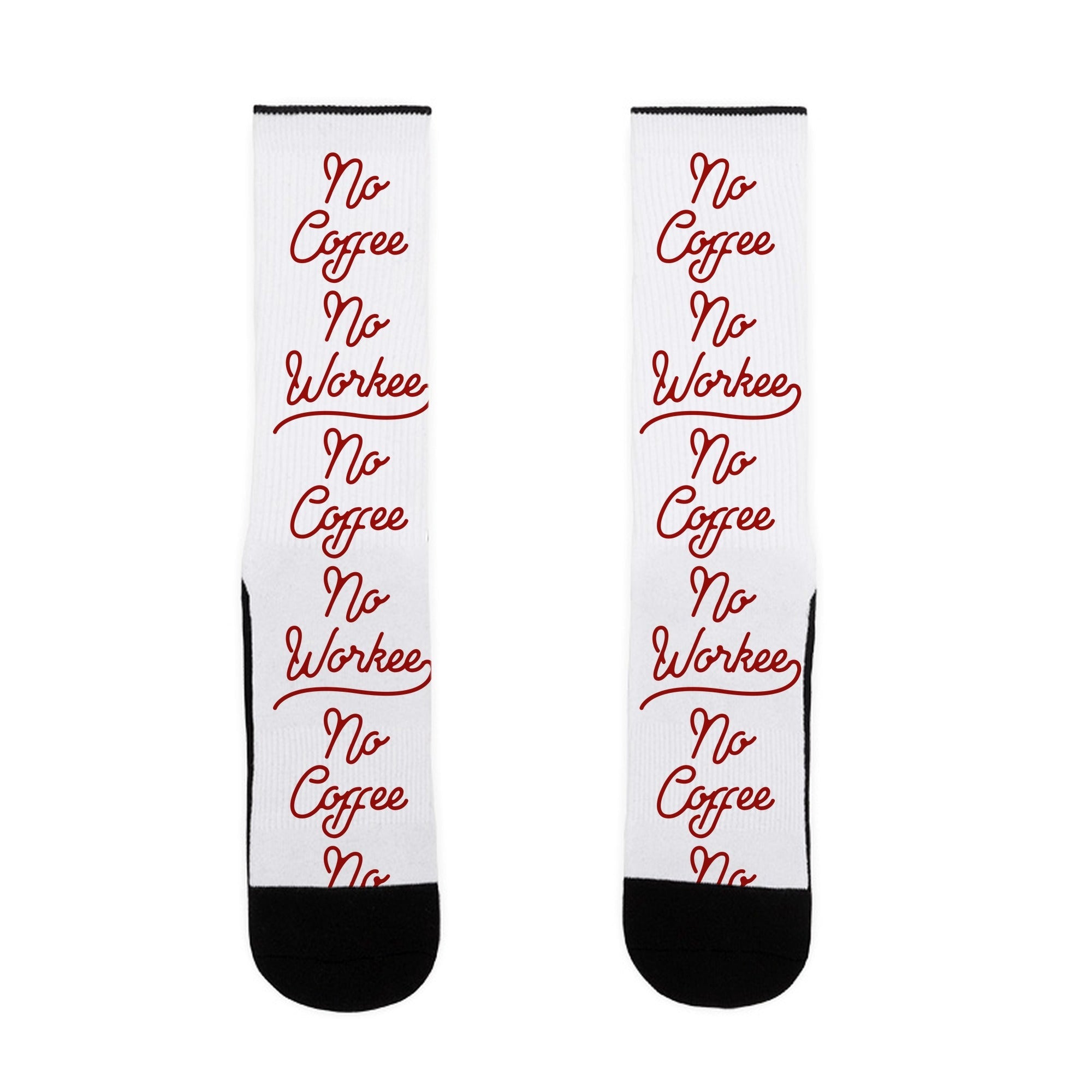 No Coffee No Workee Red Socks