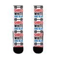 Shred White And Blue Socks