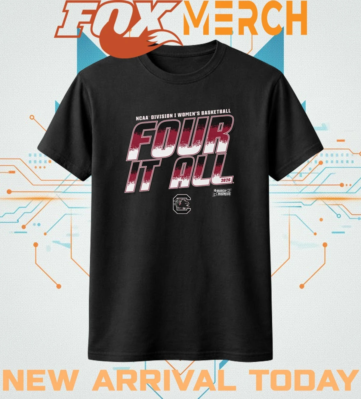 South Carolina Gamecocks 2026 NCAA Division I Women’s Basketball Four It All t-shirt