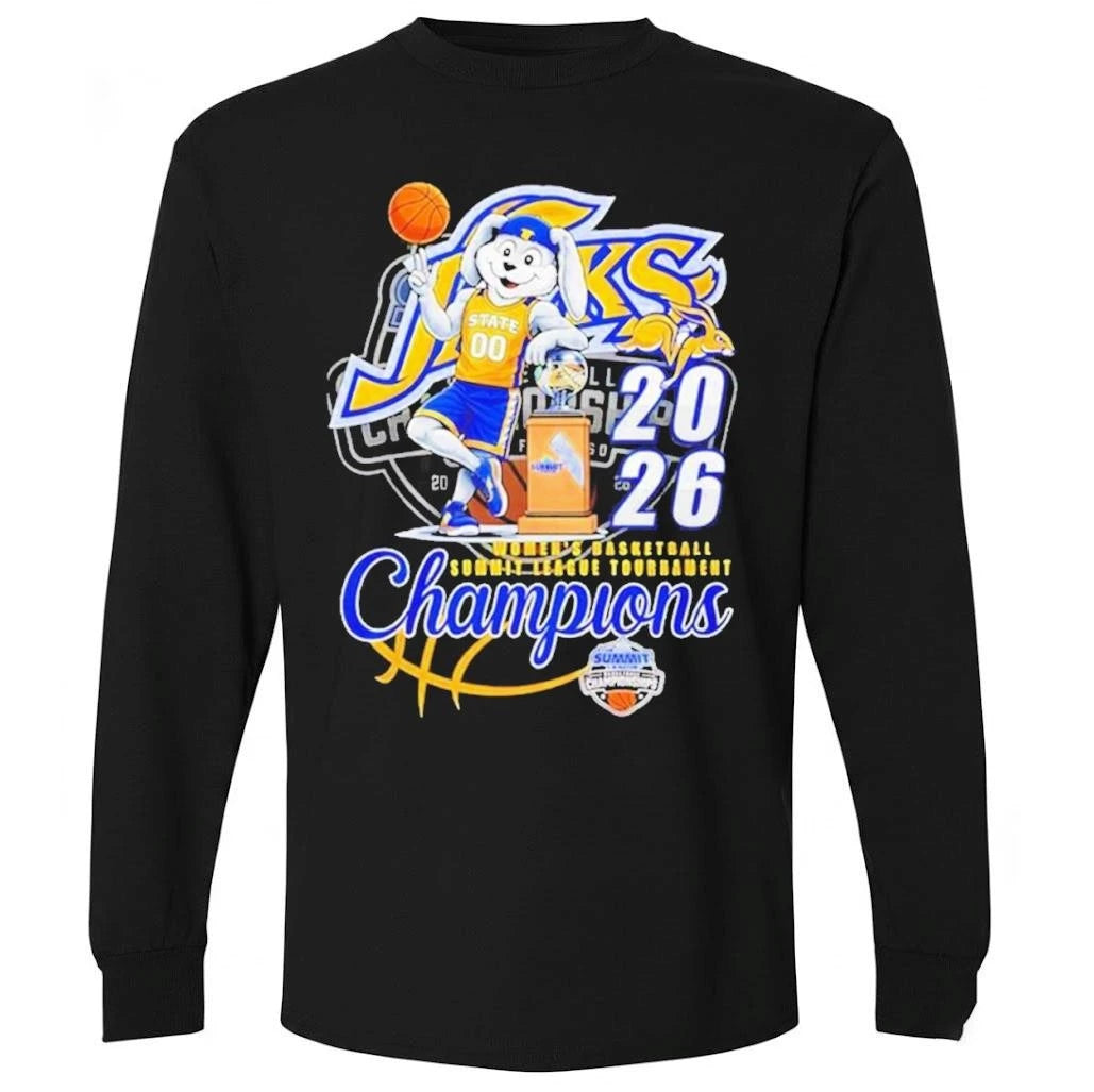 South Dakota State Jackrabbits 2026 Summit League Women’s Basketball Tournament Champions Mascot Shirt