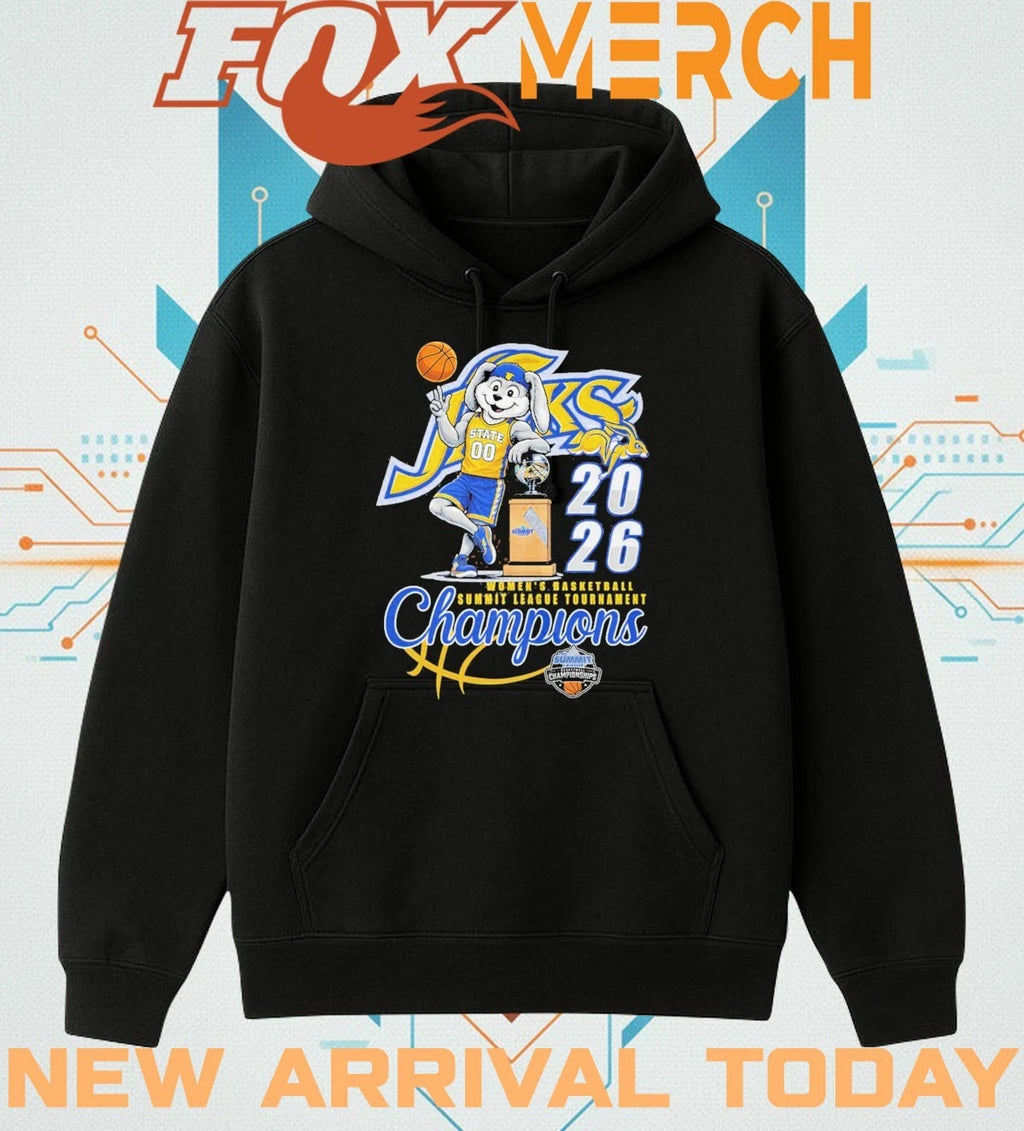 South Dakota State Jackrabbits 2026 Women’s Basketball Summit League Tournament Champions mascot t-shirt