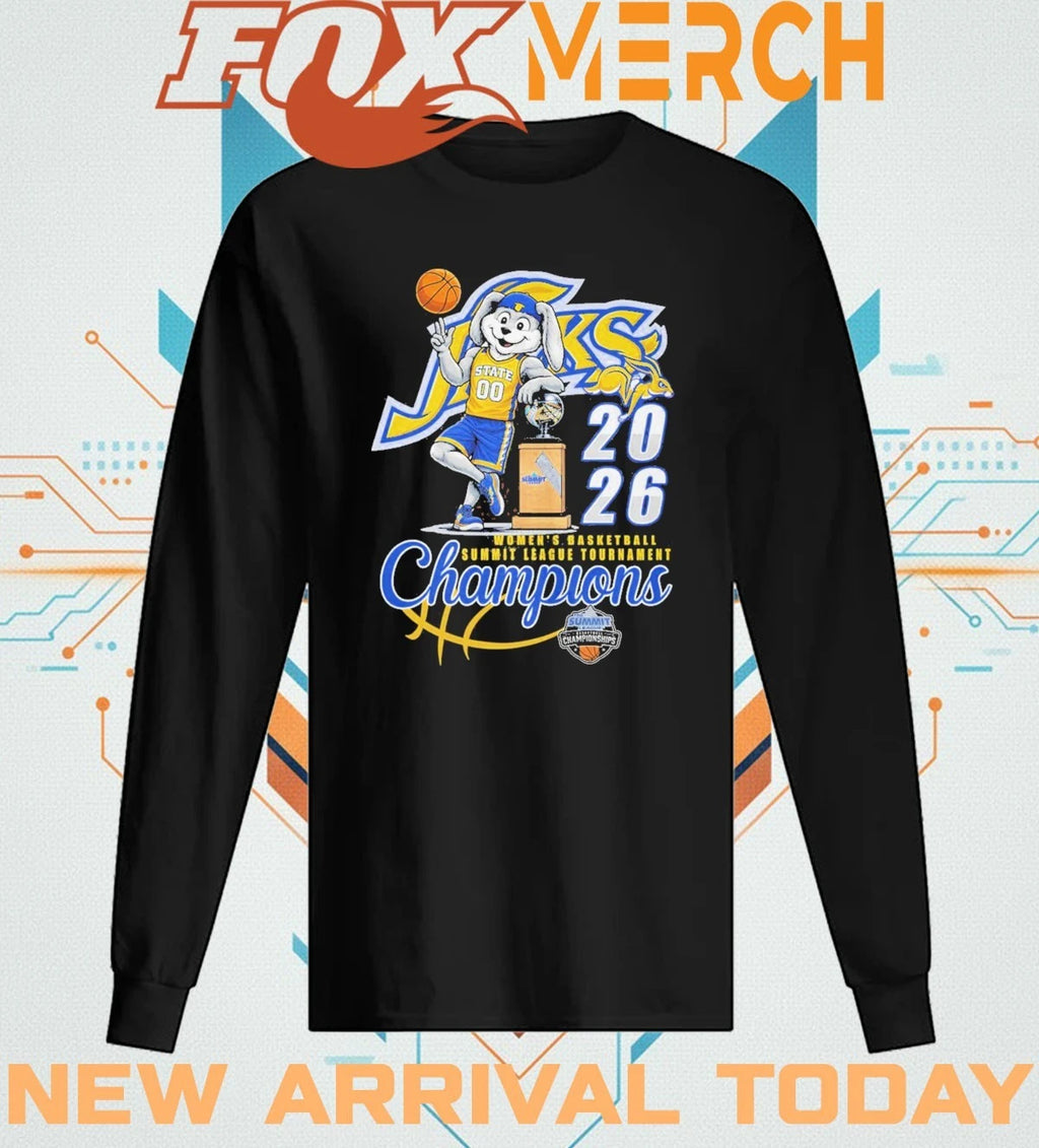 South Dakota State Jackrabbits 2026 Women’s Basketball Summit League Tournament Champions mascot t-shirt