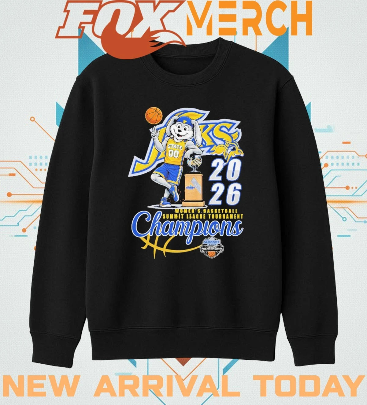 South Dakota State Jackrabbits 2026 Women’s Basketball Summit League Tournament Champions mascot t-shirt