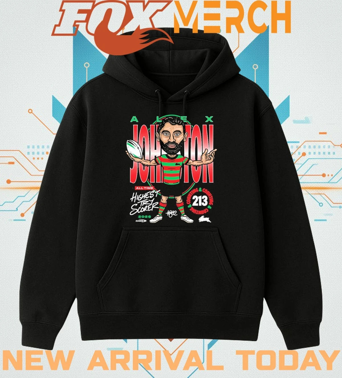 South Sydney Rabbitohs Alex Johnston Record Breaker t-shirt
