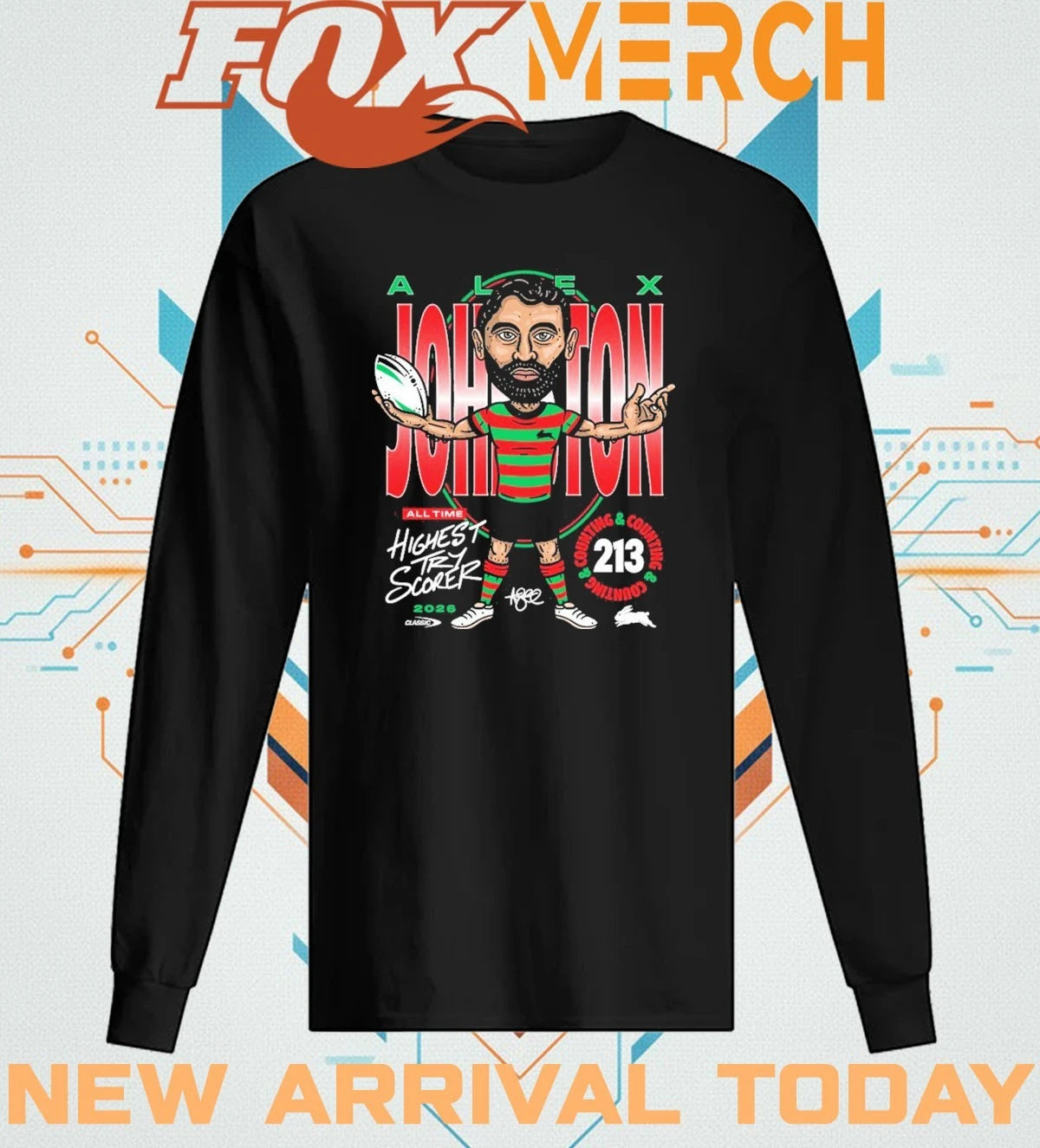 South Sydney Rabbitohs Alex Johnston Record Breaker t-shirt