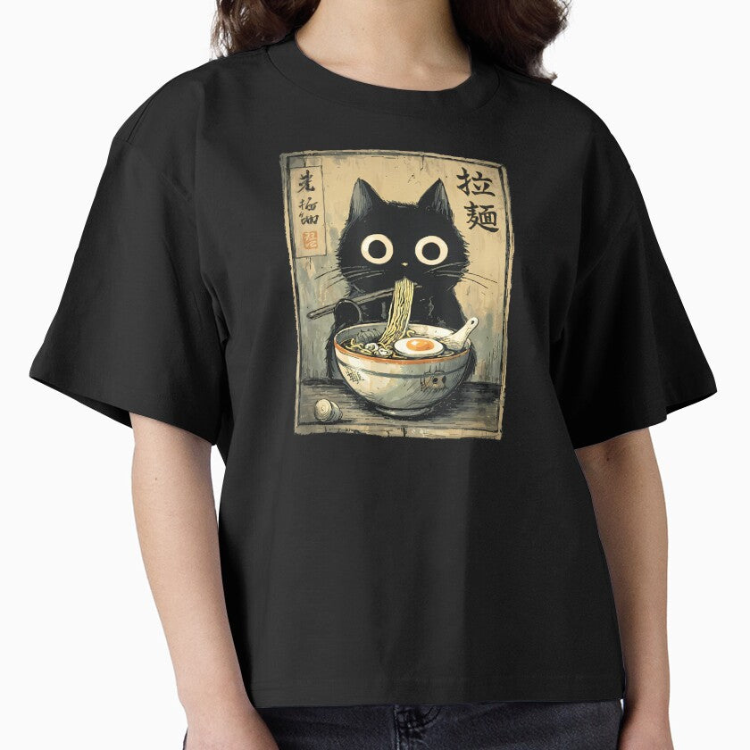 Kawaii Ramen Cat Retro Japanese Noodles Artwork by cawtoon