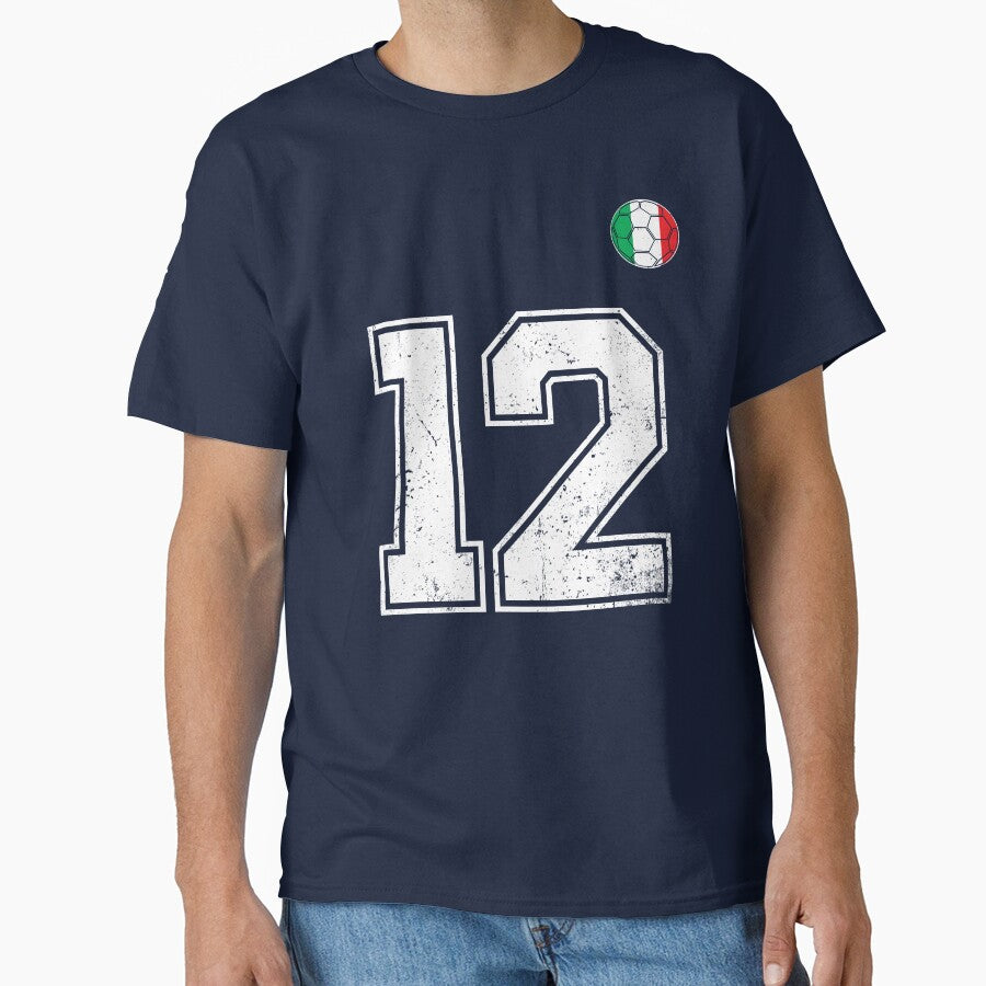 Italy Soccer Number 12 Vintage Sports Fan by RoyesButler
