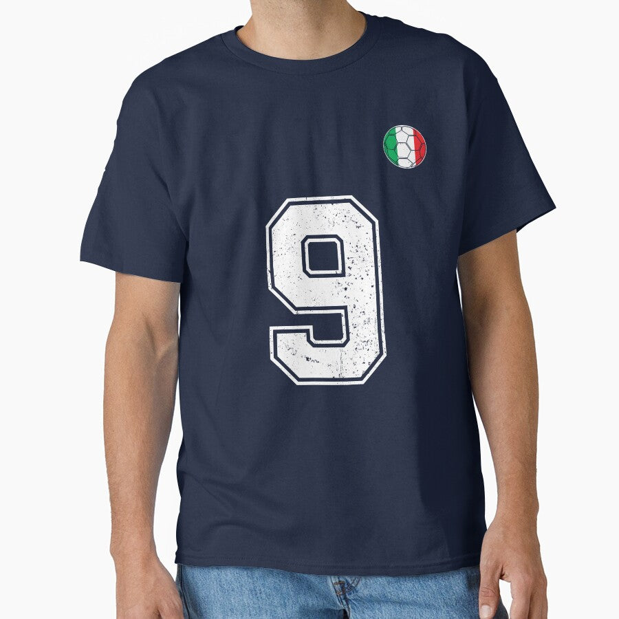 Italy Soccer Number 9 Vintage Sports Fan by RoyesButler