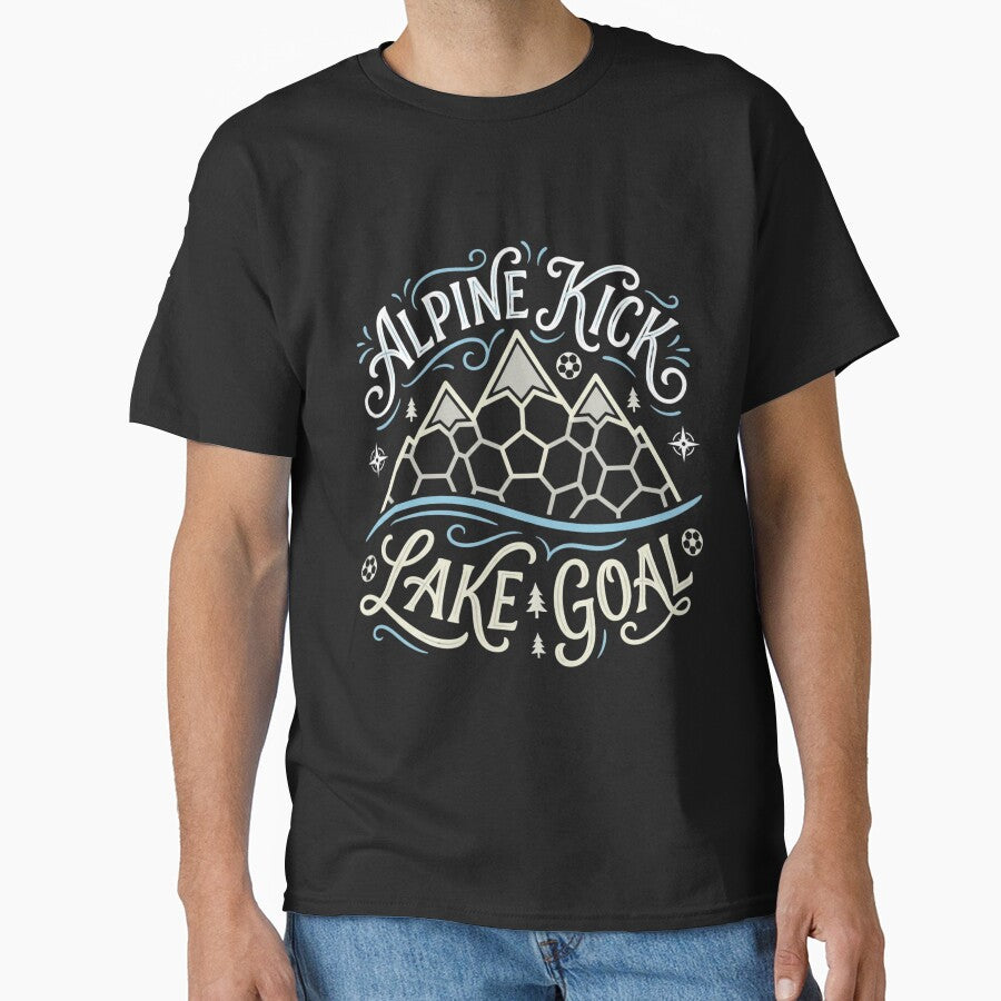 Alpine Kick Lake Goal – Mountain Soccer Design by HappySproutArt