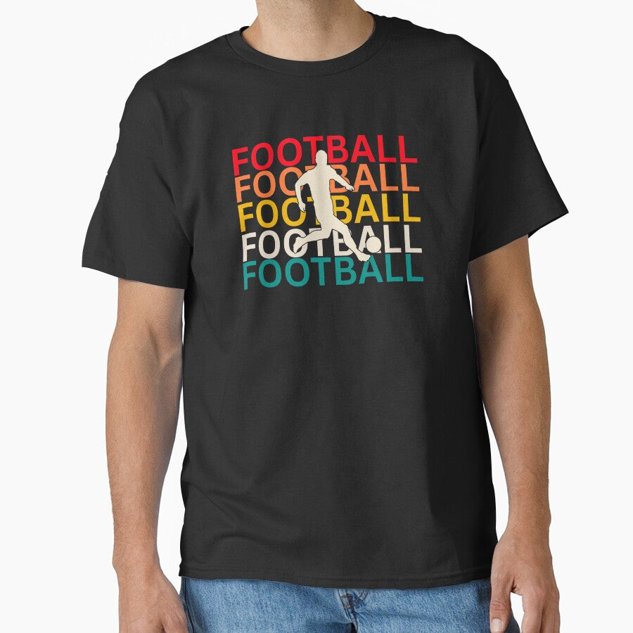 Vintage Football Player Typography | Retro Soccer Lover Graphic Design by Rush2Buy