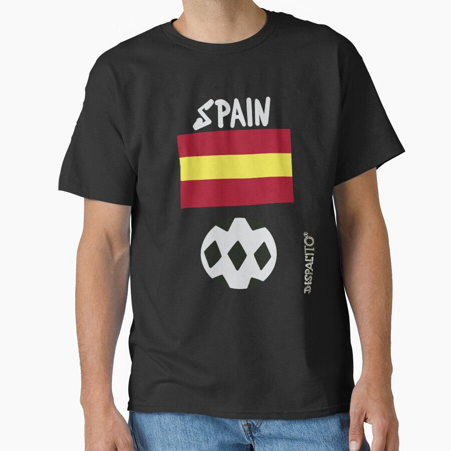 Despacito® Spain Flag Black White Ball Futbol Text by DespacitoBrand