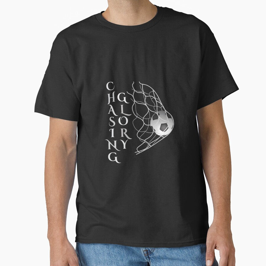 Chasing Glory Soccer — Black and White Football Typography Art Gift by AvessBerge