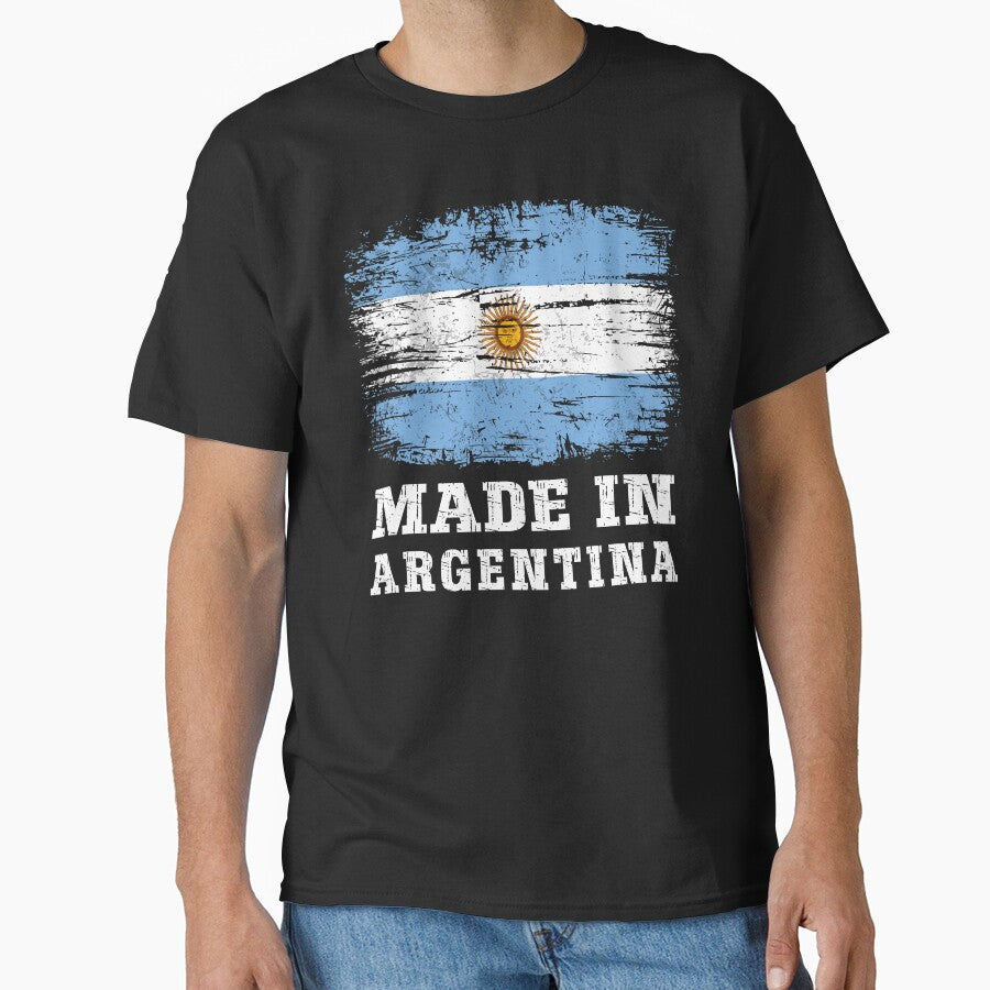 Vintage Made in Argentina Distressed Argentine Flag by Dmetalx Art Apparel