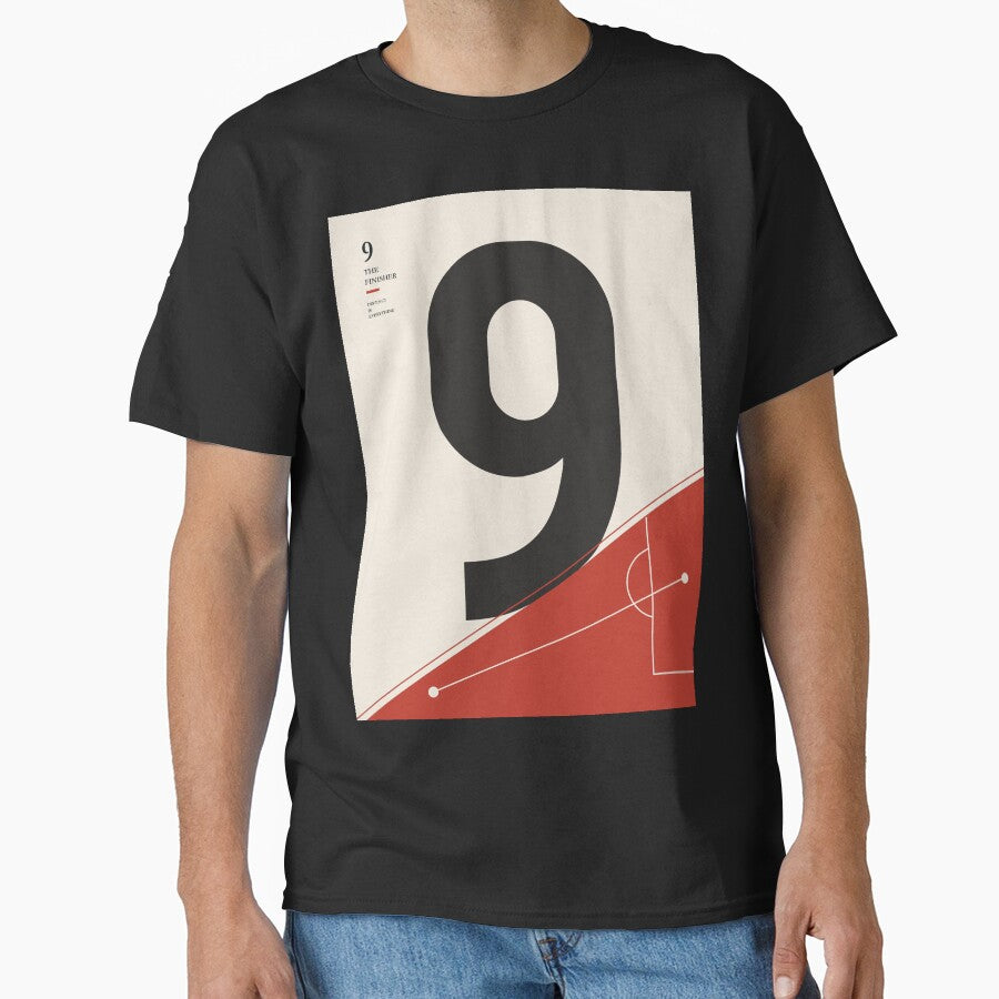 Minimalist Football Number 9 Print, Striker Art, Soccer Poster, Sports Decor, Modern Football Illustration by Studio pod Burom