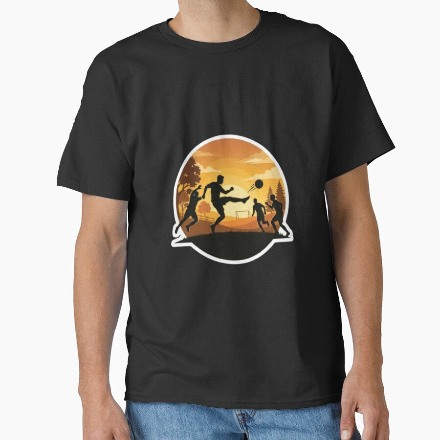 Vintage Sunset Soccer Silhouette by abdelski