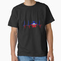 Haiti Football Flag Heartbeat EKG Soccer Fan Jersey Graphic Design Print by GalenoHenley