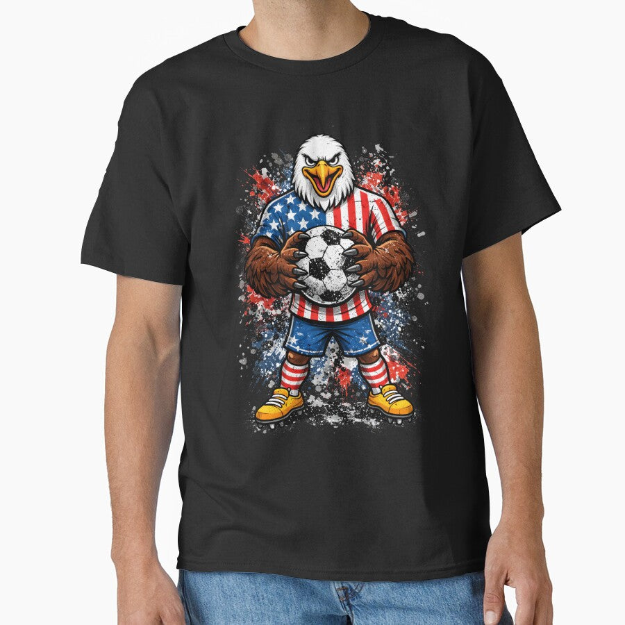 USA Eagle Soccer Mascot Player Patriotic Grunge Sports Eagle by MuniraWearify