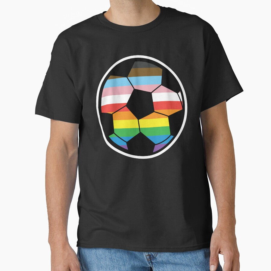 Pride Month rainbow LGBTQIA colorful progess flag rainbow soccer ball by Jdawnink