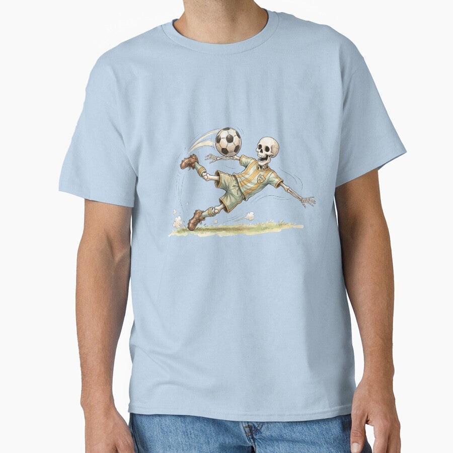 Watercolor Skeleton Soccer Player Diving Volley Kick Art by BreezifyDesignStudio