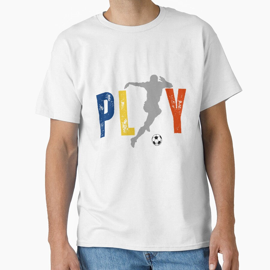 Play Soccer – Colorful Sports Typography with Football Icon – Grunge Style Design by MP-GRAPHIXS