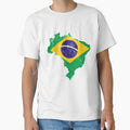 Brazil Flag Map tshirt distressed vintage by farhanhafeez