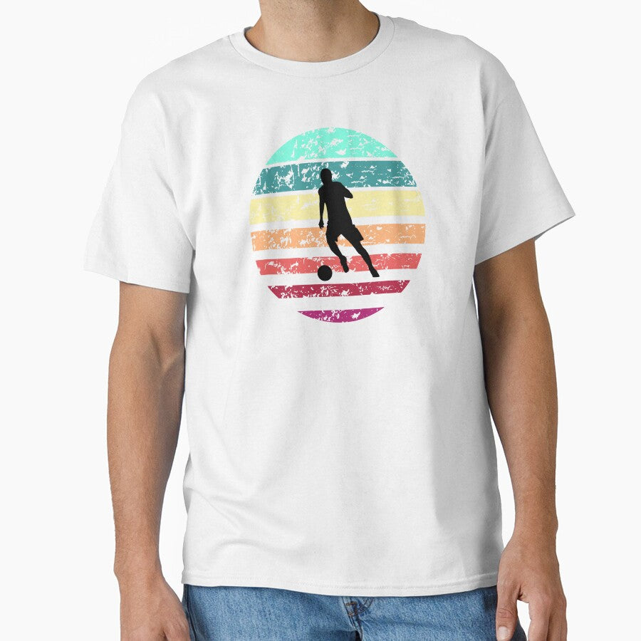 soccer side pass kick boy vintage summer retro football by Panda  Art