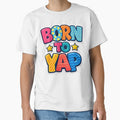 Born To Yap Colorful Retro Bubble Letter Typography by Pawsome Quotes