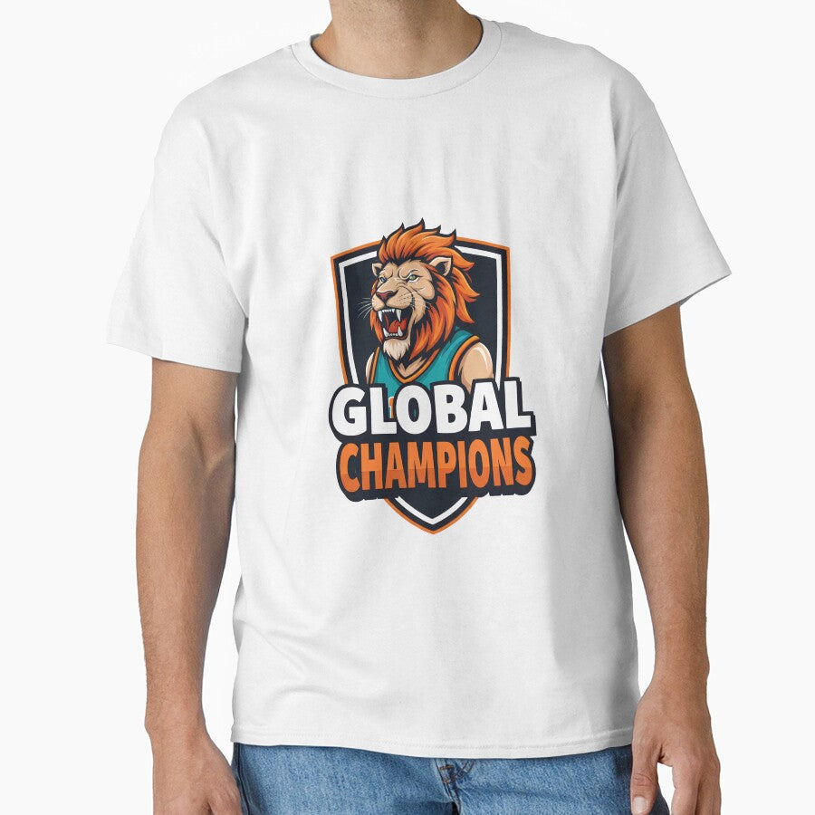 Global Champions Lion Soccer Mascot Sports Badge by M.Store