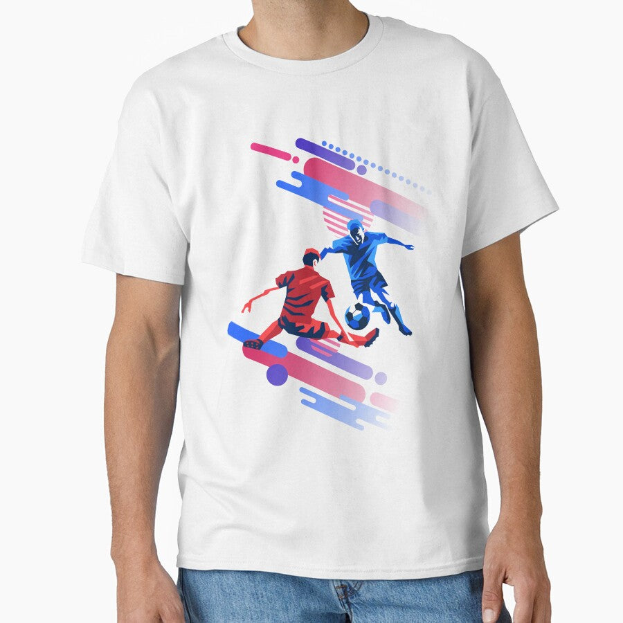Geometric Soccer Duel Abstract Sports Graphic by E20STUDIO