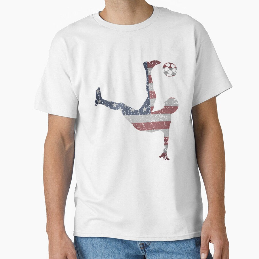 Us National Team Bicycle Kick American Flag Soccer by geofretread