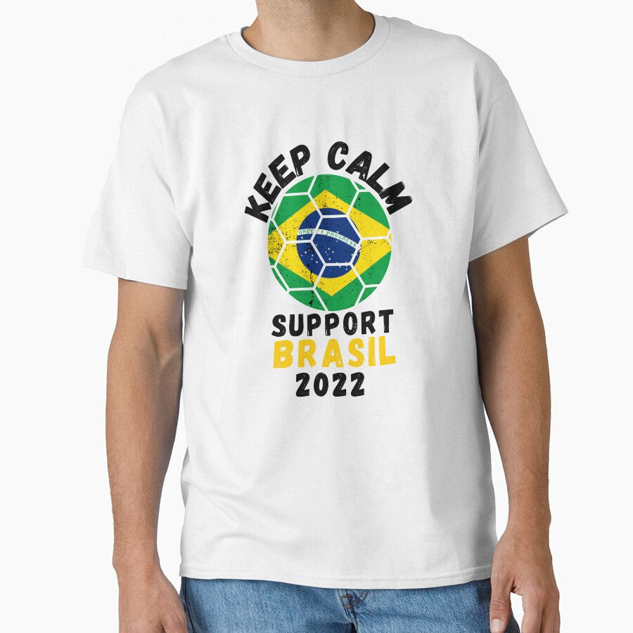 Keep Calm Support Brasil soccer ball distressed grunge by JoeyGrace