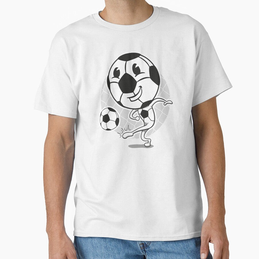 soccer ball mascot illustration kicking ball. Ideal for educational and advertising materials by LucianoCosmo