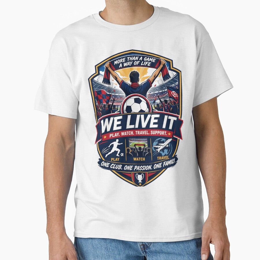 We Live It — Soccer Fan Vector Emblem Design by Jandedan