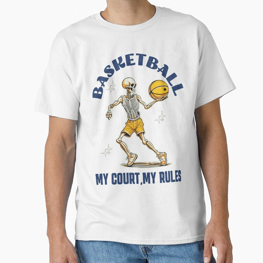My Court My Rule Funny Skull Basketball Player by Odetee