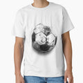 Vintage Soccer Ball Black and White Grunge Sports Illustration by inkoutninja