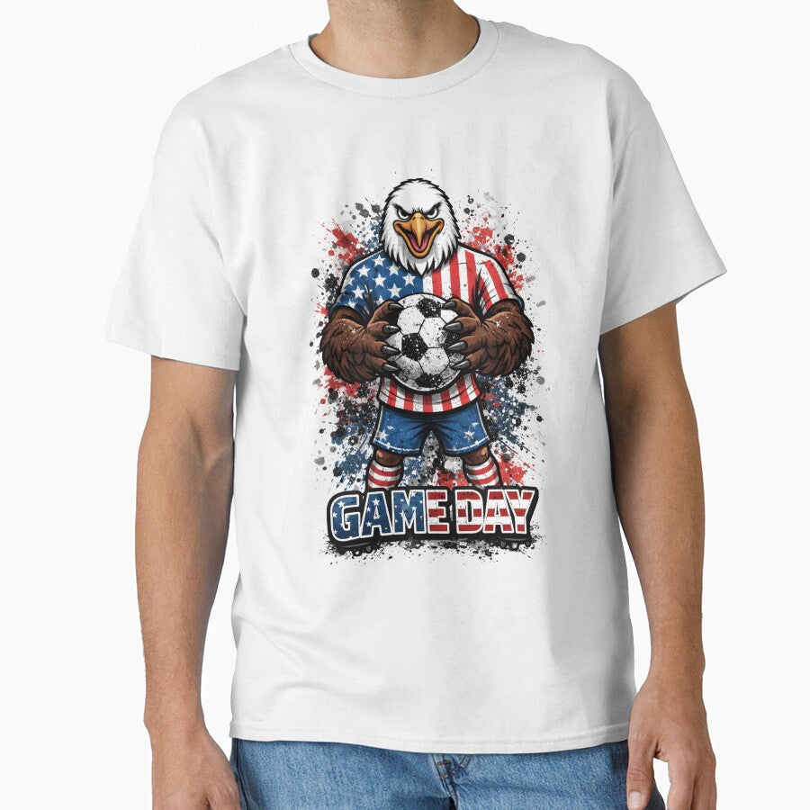 Patriotic USA Eagle Soccer Mascot Game day Sports Eagle by MuniraWearify