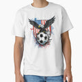 USA Soccer Crest with Grunge American Flag and Bald Eagle by Numero14