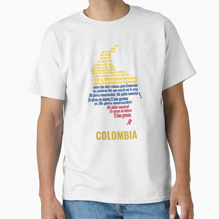 Map of Colombia with National Anthem - Typographic Art by JR78