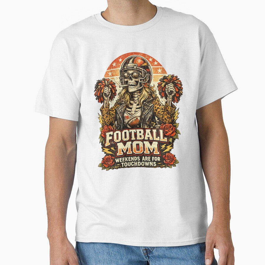 Football Mom, Retro Vintage Style Skull Mom by graphic-genie