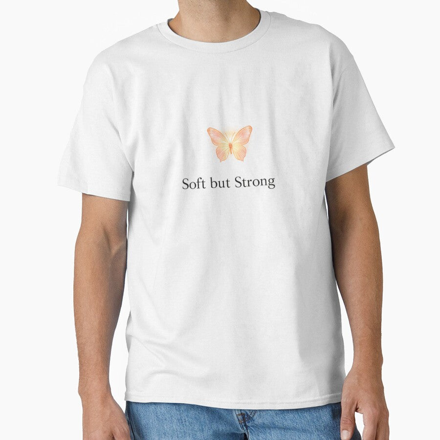Soft but Strong Butterfly – Minimal Aesthetic Quote by DreamelleStudio