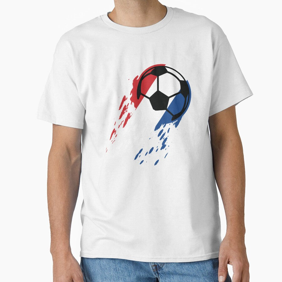 The Netherlands Soccer Flag Pride Football with Paint Splatter Effect by Shiraufa