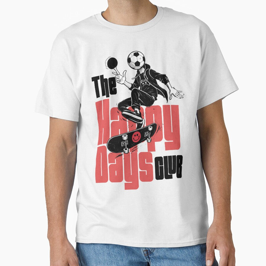 Happy days club FOOTBALL fans - Skater Urban Streetwear Dark Graphic Tee by Jesus Alberto Padrón