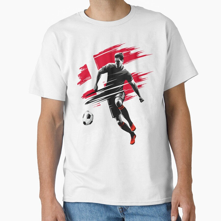 Football Soccer Denmark Danish Flag Banner Player Grunge by Infinitee8hirts