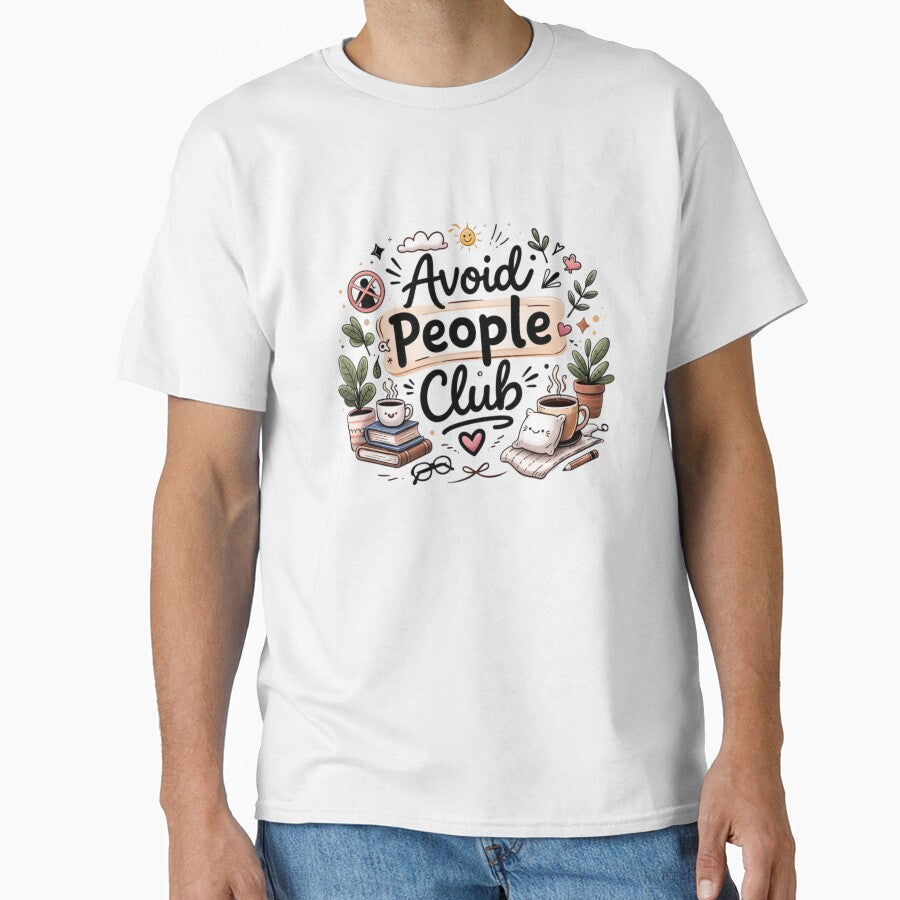 Avoid People Club Cute Introvert Aesthetic Design by Sanika arts