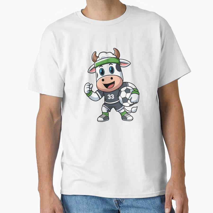 Cute Soccer Cow T-Shirt Design Sticker by CreativeTomb
