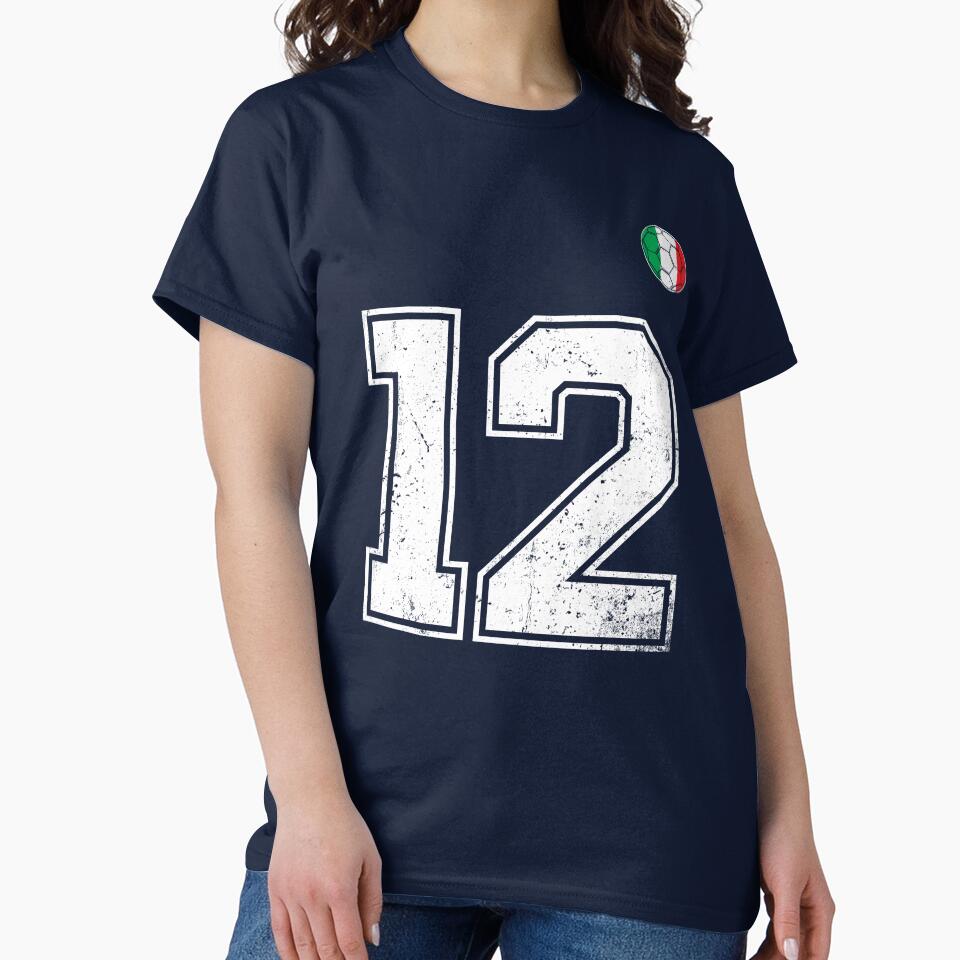 Italy Soccer Number 12 Vintage Sports Fan by RoyesButler