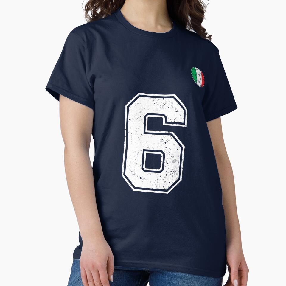 Italy Soccer Number 6 Vintage Sports Fan by RoyesButler